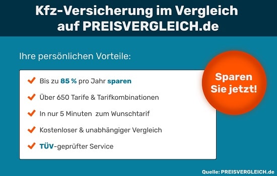 Kfz-Versicherung im Vergleich auf PREISVERGLEICH.de